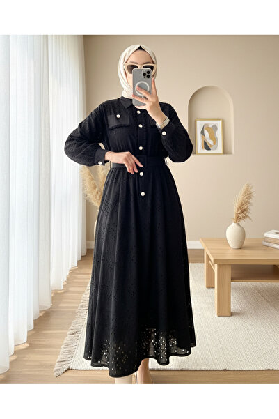 Modamorfo Костюм с пола и перли с копчета и пискюли - Черен