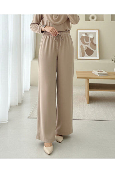 HİJABAYA Παντελόνι από ύφασμα μοντέρνο με ελαστική μέση και κορδόνια με φαρδι...