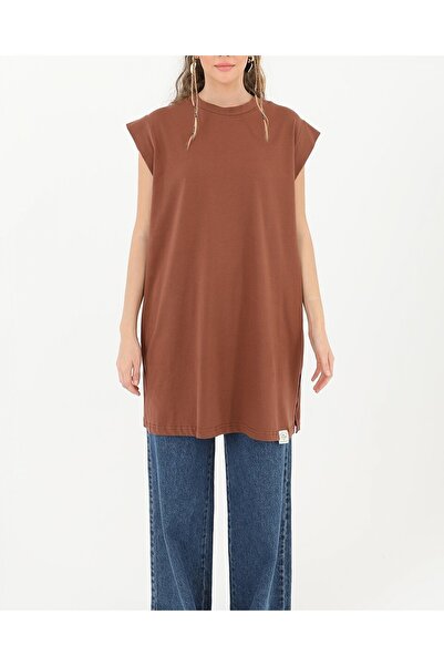 Modamorfo Women's Basic Sleeveless T-Shirt - 30725Tun