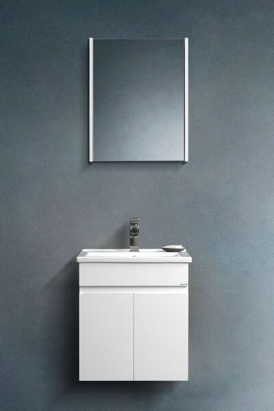 Martha Life Venna 2’li Banyo Dolabı Seti 55 cm - %100 Mdf, Lavabolu Alt Dolap ve Aynalı Üst Dolap