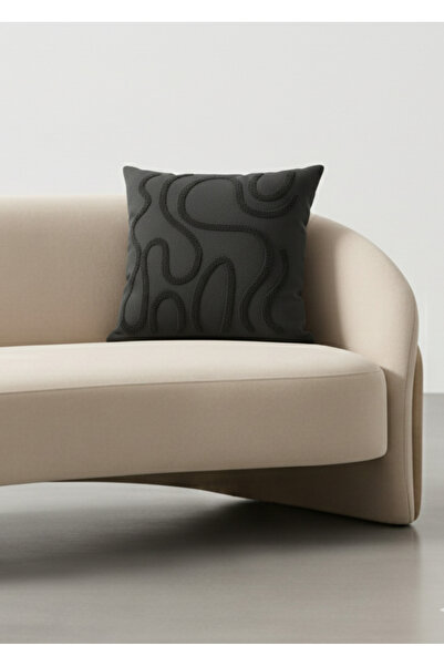 Destiva Home Buldan Handwork Line Detailed Punch Embroidered Olefin Fabric Th...