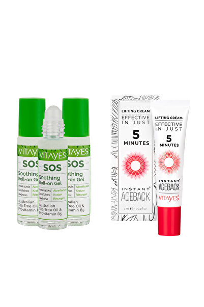 VITAYES Anlık Etkili Yüz Germe Kremi Ve Cilt Problemlerine Karşı Çay Ağacı Özlü Onarıcı Serum Avantajlı Set