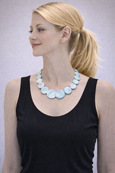 Gönülden Tasarım Cam Taşlı Kadın Kolye 24 Cm