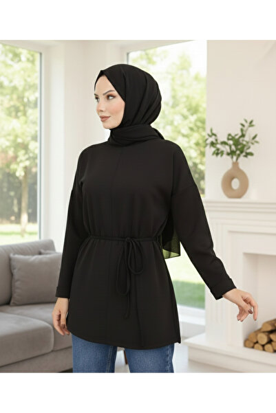 SUN STYLE تونيك نسائي مريح بحزام من المودال - مزيج أنيق وعصري