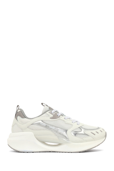 Derimod حذاء رياضي نسائي من Studio ذو نعل سميك فضي، حذاء رياضي برباط 25AFD435114