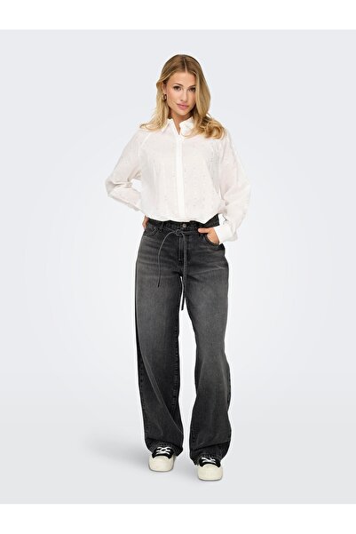 ONLY Jeans mit weitem Bein ONLGIANNA Mittlere Taille Ballon Schnitt Jeans