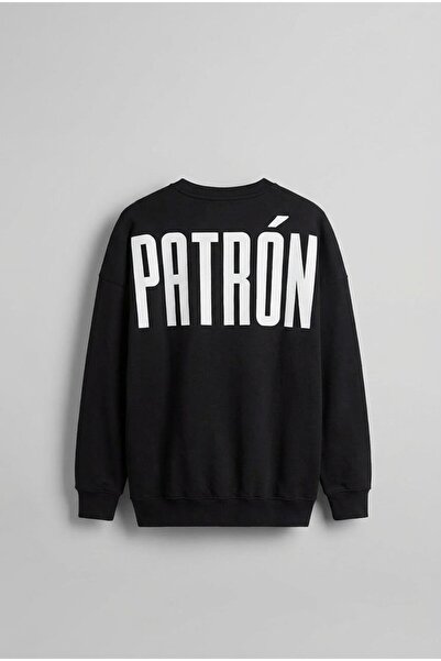 ablukaonline Bărbați supradimensionat cu imprimeu Premium Swea tricou Negru