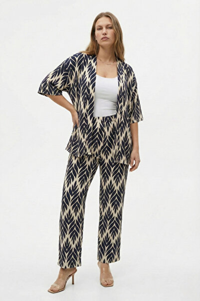 Mivoon Costum din două piese Kimono cu pantaloni din țesătură Bürümcük