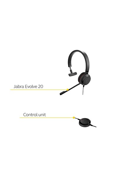 Jabra Evolve 20 Mono USB NC MS Kulak Üstü Kulaklık (Jabra Türkiye Garantili)