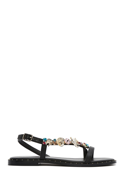 Derimod Sandale de piatră cu cataramă neagră pentru femei 25SFD 441714