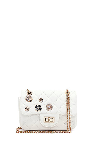 Derimod حقيبة كتف نسائية بيضاء مبطنة بحزام طويل 25ABD2611KP