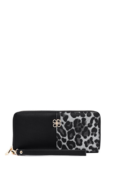 Derimod Women's Black Leopard Wallet 000A2D560414
