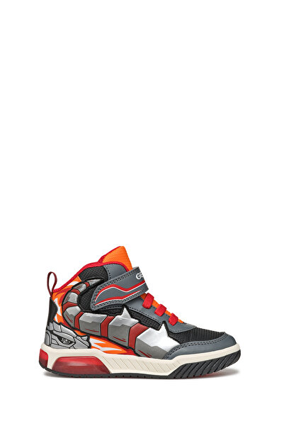 Geox حذاء رياضي للأولاد باللون الرمادي J Inek Boy ذو أربطة J469CC011BCC0904