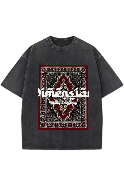 PENTHİLUS Unisex Dimen Graphic Printed Washed T-Shirt