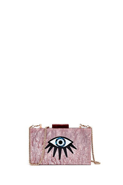 Derimod Γυναικεία ροζ μίνι βραδινή τσάντα με μακρύ λουράκι με αλυσίδα 25SBD27...