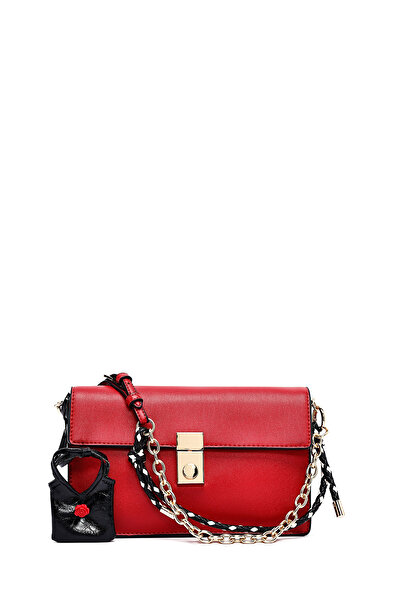 Derimod حقيبة كروس نسائية بحزام طويل باللون الأحمر 25ABD244018