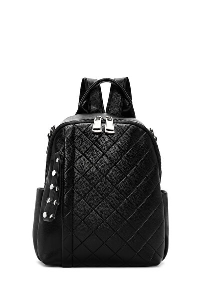 Derimod Kadın Siyah Uzun Askılı Baskılı Sırt Çantası 25ABD2451FT