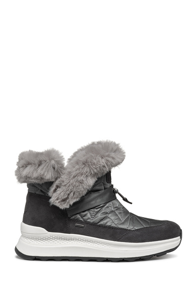 Geox Γυναικείες γκρι D Spherica Actif X2 Shearling αδιάβροχες δερμάτινες μπότες D46WPB0FU22C1115