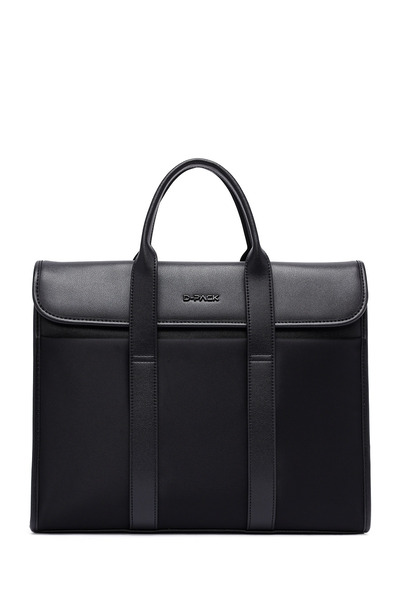 Derimod D-Pack Men's Black Fabric Briefcase 25Sbd302514