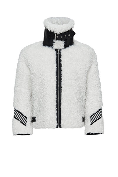 Derimod Meribel Kadın Beyaz Peluş Deri Ceket 24WGD5205FF