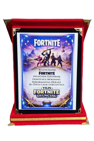 umurcraft Yılın Fortnite Oyuncusu Premium Kadife Kırmızı Plaket