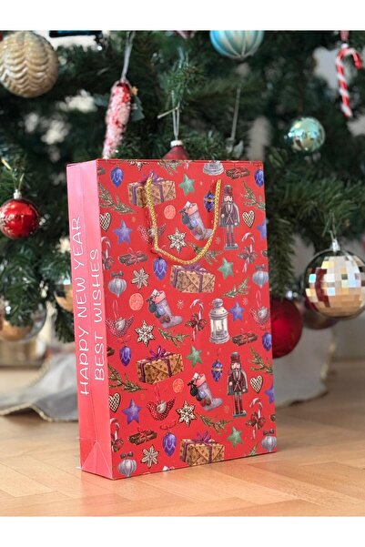 4nio Pungă de carton cadou de Crăciun de pin