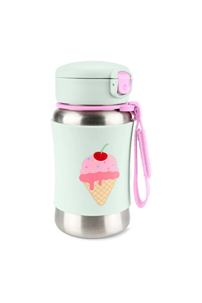 Skip Hop Zoo Stainless Steel Water Bottle with Straw 350 ml Ice Cream