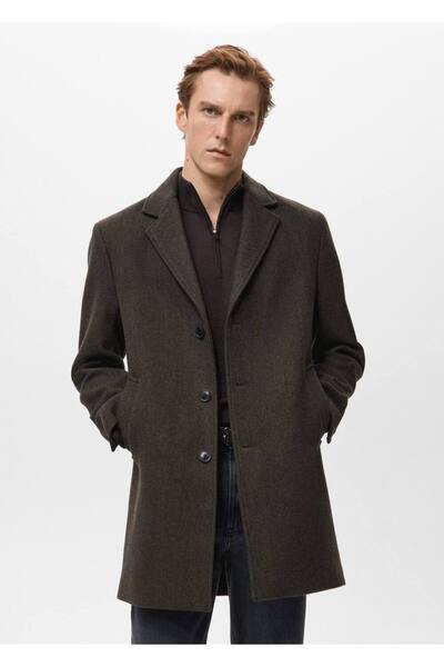 MANGO Man Geri dönüşümlü yünden hafif palto