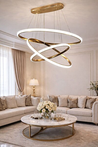 Lamira aydınlatma 3 LÜ HALKA LED AVİZE MODELİMİZ