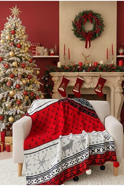 EUROPA HOME Ponponlu diz üstü battaniyesi, şal