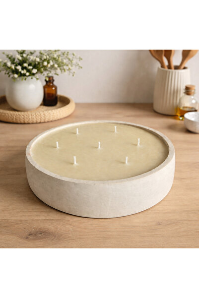 ODOS Home Decor El Yapımı 1.5 Kg Beton Mum – Büyük Boy, Beyaz, Modern Dekorat...