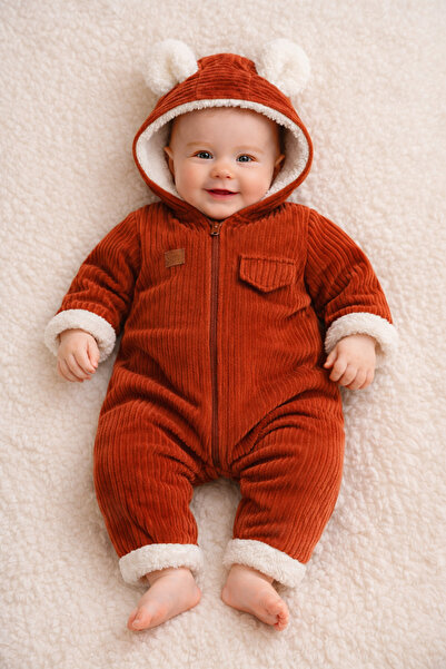 MYZİ STORE ملابس أطفال مبطنة بالقطيفة على شكل دمية دب قماش مجدّل ملابس شتوية ...