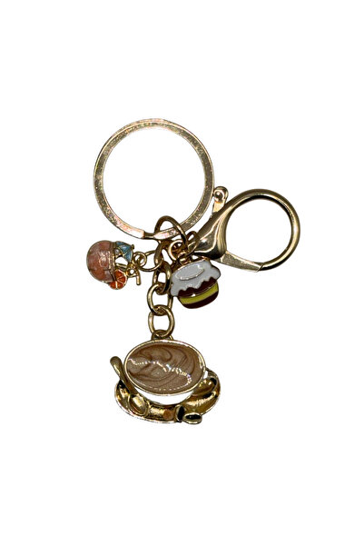 Goshıkı Pastane Temalı Altın Renk Çanta Charmı