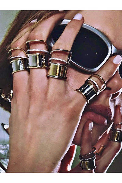 Sense of Atelier خاتم جلو باند-ذهبي