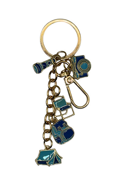 Goshıkı Kamp Temalı Mavi Renkli Çanta Charmı