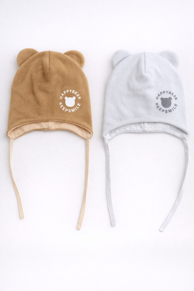 greenmoss Dışı Polar İçi %100 Pamuk Bebek Bere