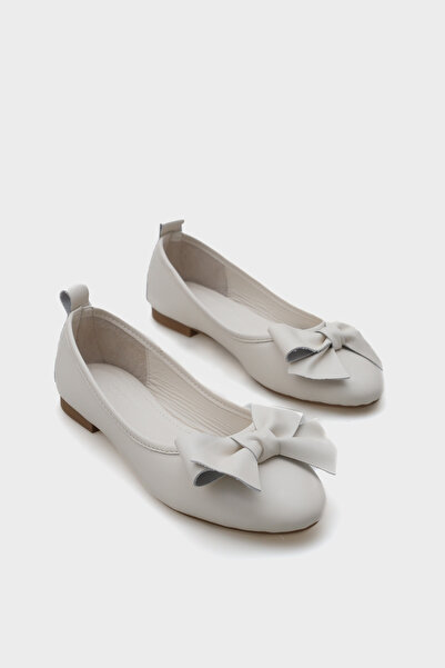 Capone Outfitters Bliss Damskie Oryginalne Skórzane Baleriny Z Kokardą