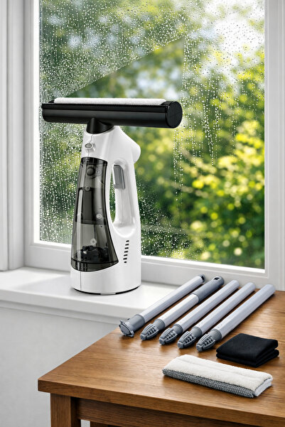 ATLT ATLANTİS CAM SİLME ROBOTU HAZNELİ BAŞLIKLI ŞARJLI VAKUMLU AYNA SİLME VE TEMİZLEME MAKİNESİ 140 ML SU TANKI