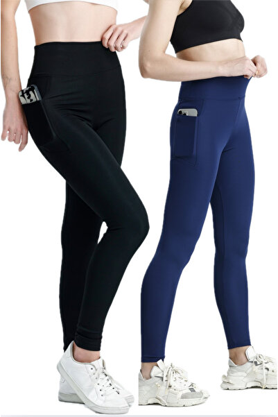 glanour بنطال ضيق نسائي عالي الخصر يبرز انحناءات الجسم موسمي بجيوب، عبوة من ق...