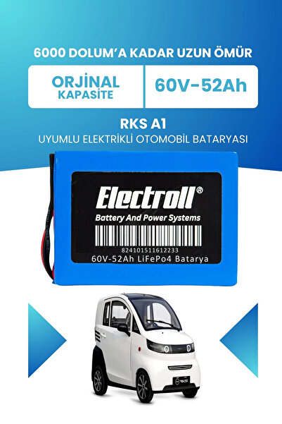 ELECTROLL RKS A1 Uyumlu Batarya (Standart Kapasite) Lifepo4 60V 52AH Elektrik...