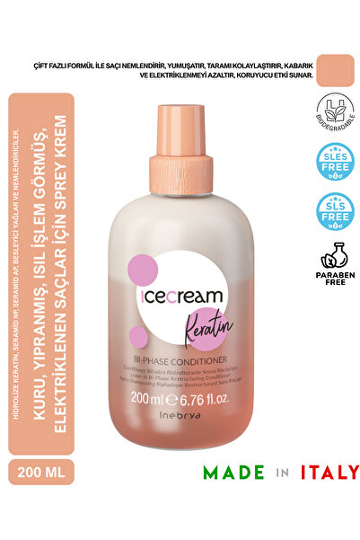 Inebrya Ice Cream Keratin Bi Phase Çift Fazlı Saç Kremi 200 ml