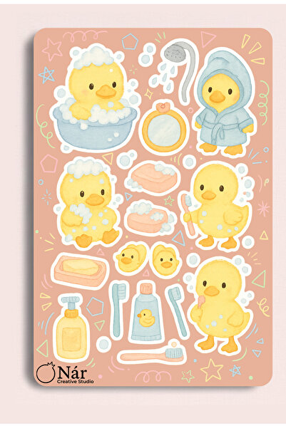 Nar creative studio أجمل حفلة رغوية: ملصق البط وفريقه بالرداء I 1 قطعة I للجد...