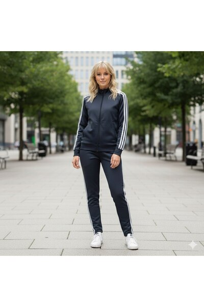 YusGos Women's Zippered Diving Scuba Fabric Bottom Top Sports Tracksuit Set