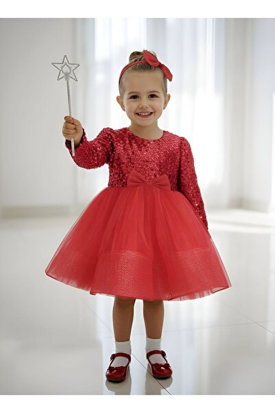 Delfini kids rochie din catifea cu paiete cu maneca lunga pentru fete, rochie...