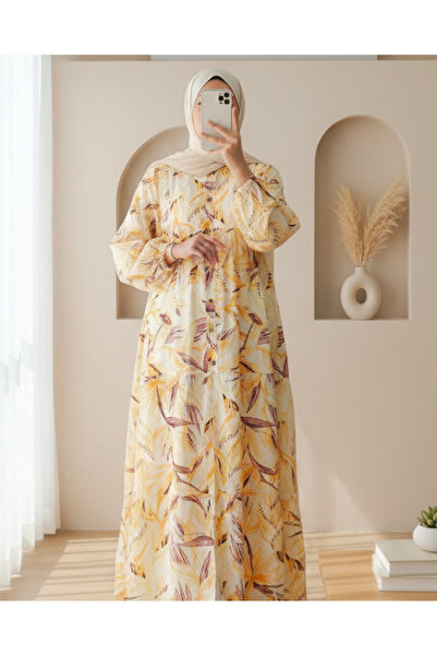 Modamorfo Φόρεμα με λουλουδάτο μοτίβο με μισό κουμπί με λαστιχένια μανίκια - ...