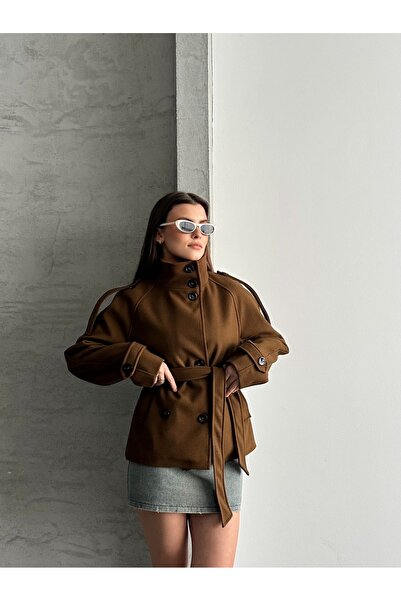 moda çağdaş Yeni Sezon Premium Kısa Kaşe Kaban