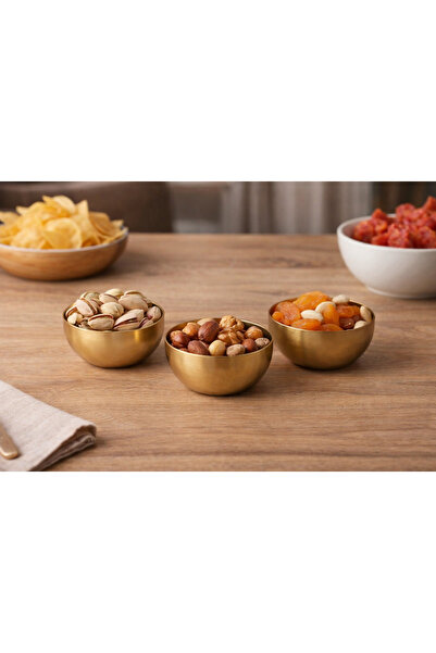 Asemi online Mat Gold 3 Parça Çerezlik Paslanmaz Çelik