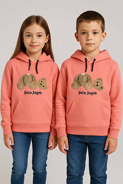 YusGos Φούτερ με στάμπα αρκουδάκι με κουκούλα για κορίτσια/αγόρια (3-15 ετών)