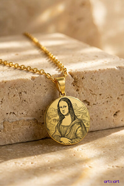 ArtinArt المونا ليزا - ليوناردو دافنشي |   قلادة من الفولاذ 316L