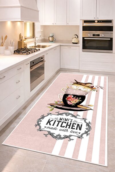 West Home Dijital Baskı Yıkanabilir Kaymaz Taban Mutfak Halısı